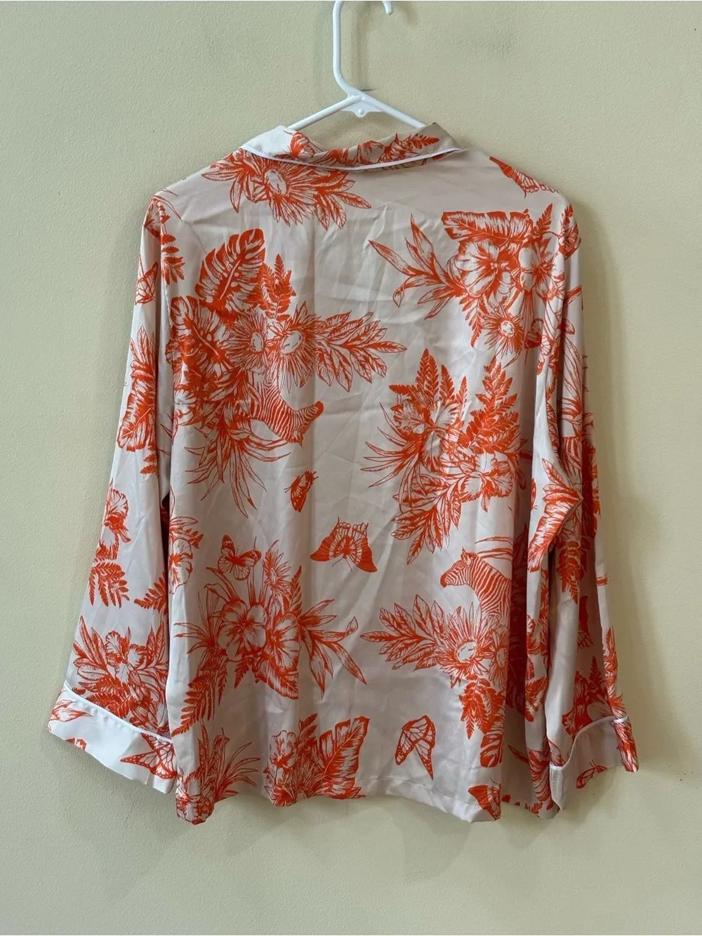 Victoria’s Secret Pajama Set Orange Tropical Toile Size XL